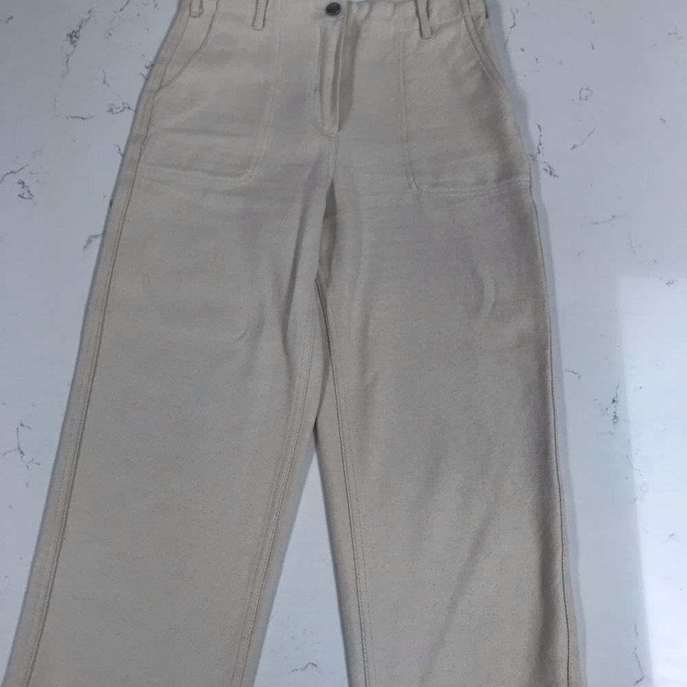 Cream Stylish Cotton Trousers